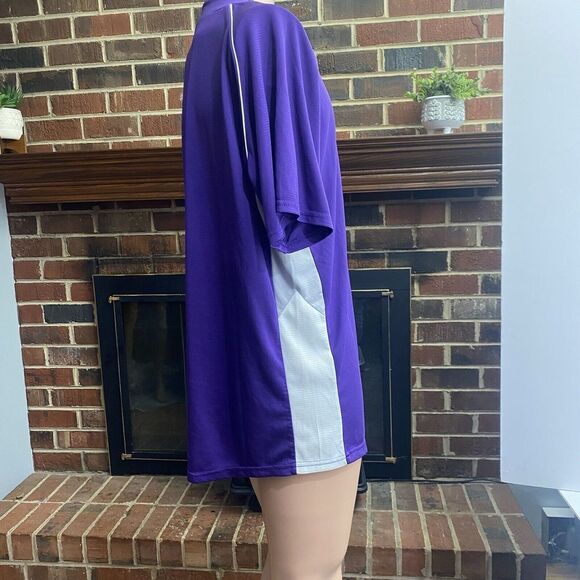 Wilson Men Sporting Goods Double Bar Mesh 2-Button Jersey Adult Sz L Purple Used - Picture 3 of 15